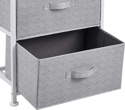 Fabric 4-Drawer Storage Organizer Unit for Closet, Bedroom, White