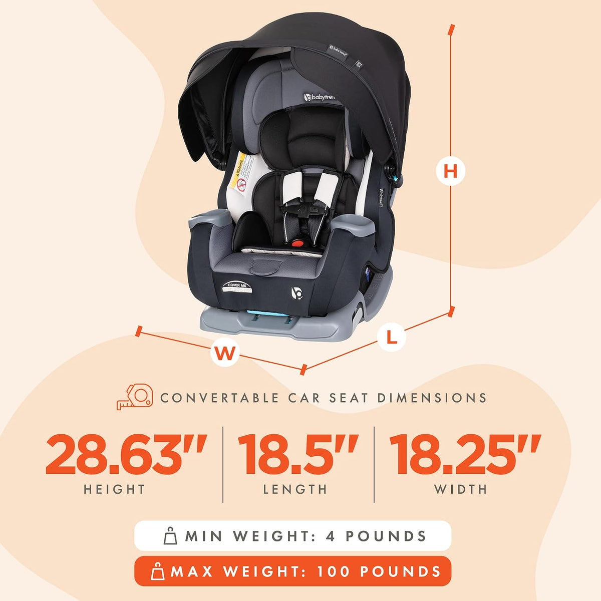 Cover Me™ 4-in-1 Convertible Car Seat