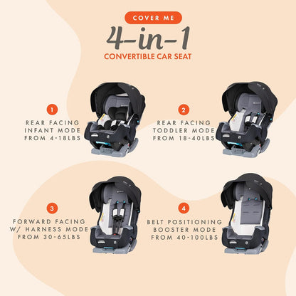 Cover Me™ 4-in-1 Convertible Car Seat