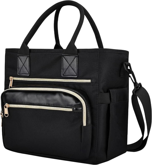 Pomodeee Insulated Lunch Bag for Women, Leakproof Tote with Strap & Cup Holder