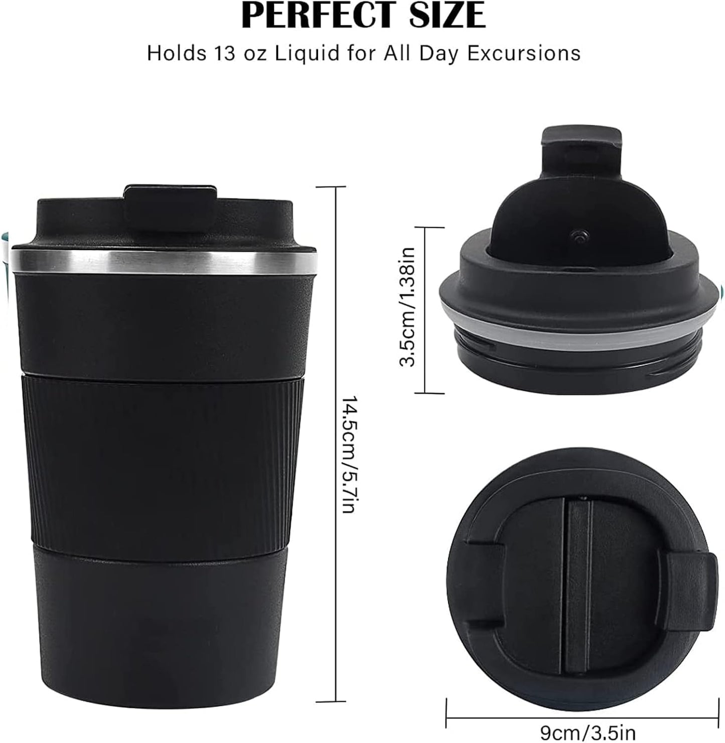 Coffee Mug 12oz - Insulated Travel Mug Spill Proof with Leakproof Lid Vacuum Stainless Steel Travel Coffee Mug Water Tumbler to GO, Reusable Coffee Cup for Men and Women for Hot & Cold Drinks