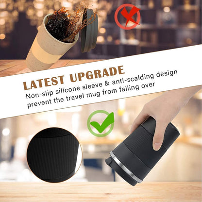 Coffee Mug 12oz - Insulated Travel Mug Spill Proof with Leakproof Lid Vacuum Stainless Steel Travel Coffee Mug Water Tumbler to GO, Reusable Coffee Cup for Men and Women for Hot & Cold Drinks