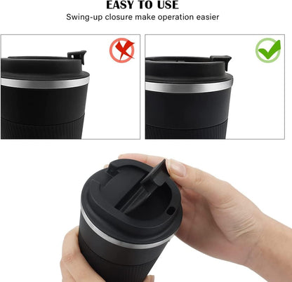 Coffee Mug 12oz - Insulated Travel Mug Spill Proof with Leakproof Lid Vacuum Stainless Steel Travel Coffee Mug Water Tumbler to GO, Reusable Coffee Cup for Men and Women for Hot & Cold Drinks