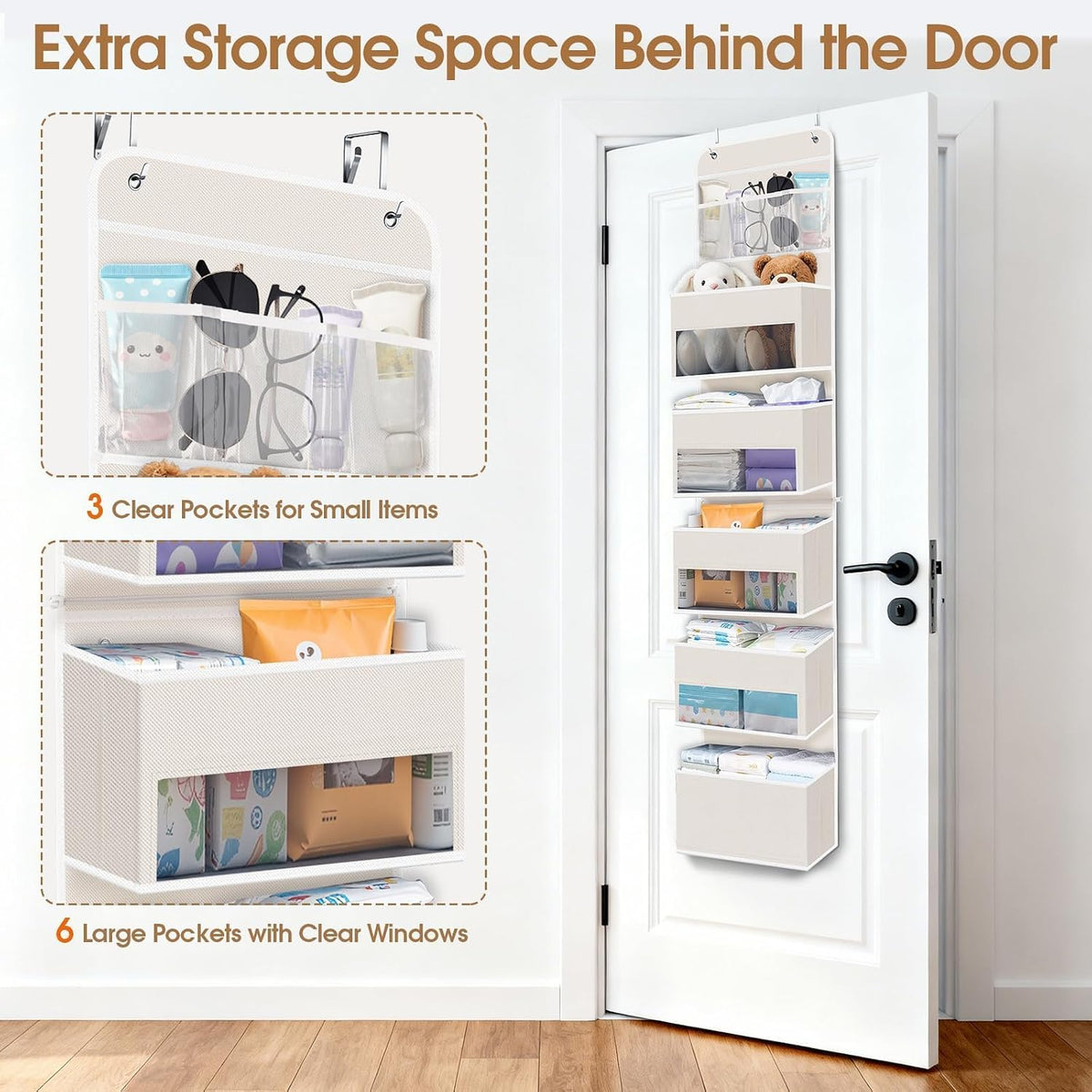 Over The Door Organizer Storage behind Door Hanging Organizer for Nursery