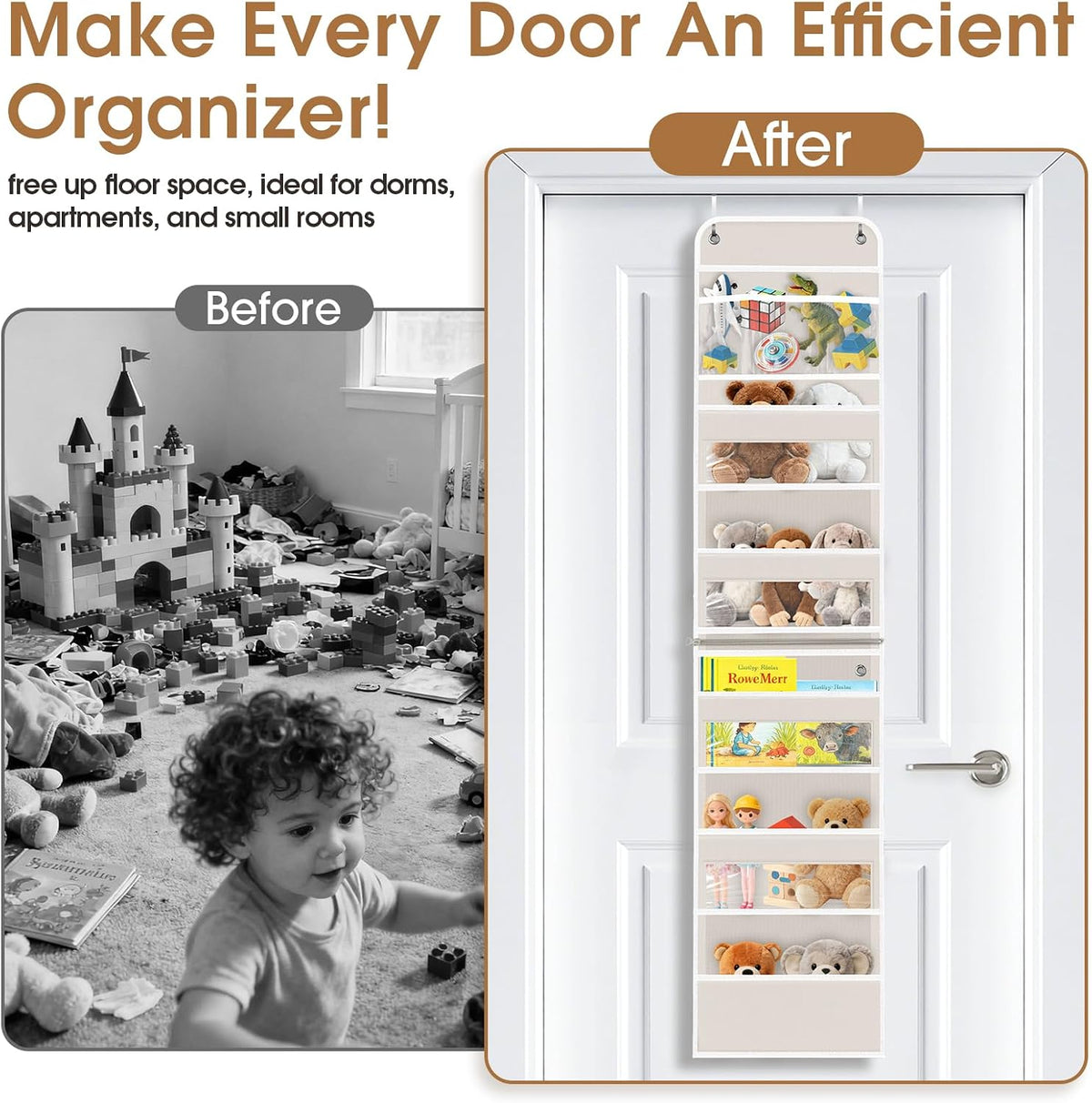 Over The Door Organizer Storage behind Door Hanging Organizer for Nursery