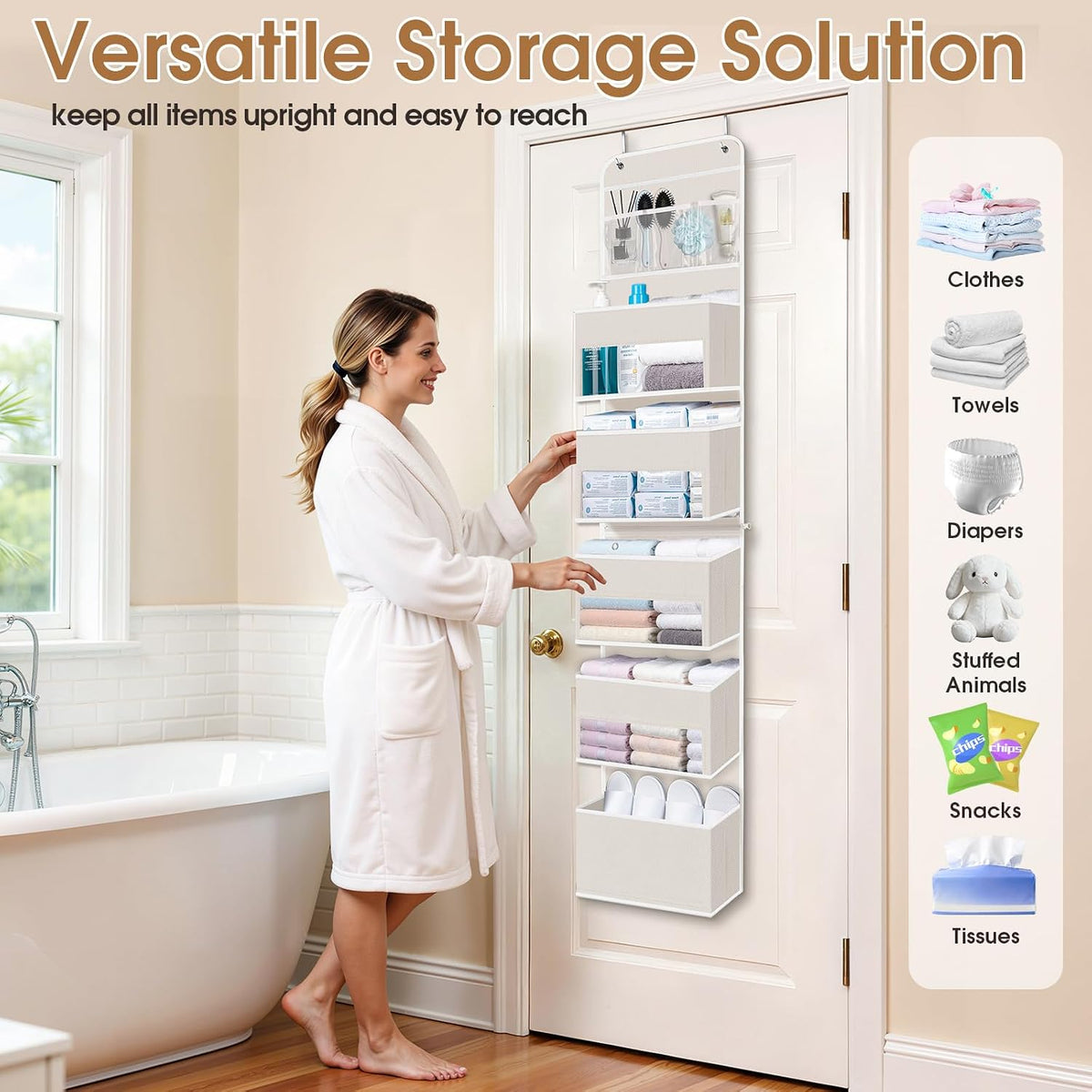 Over The Door Organizer Storage behind Door Hanging Organizer for Nursery