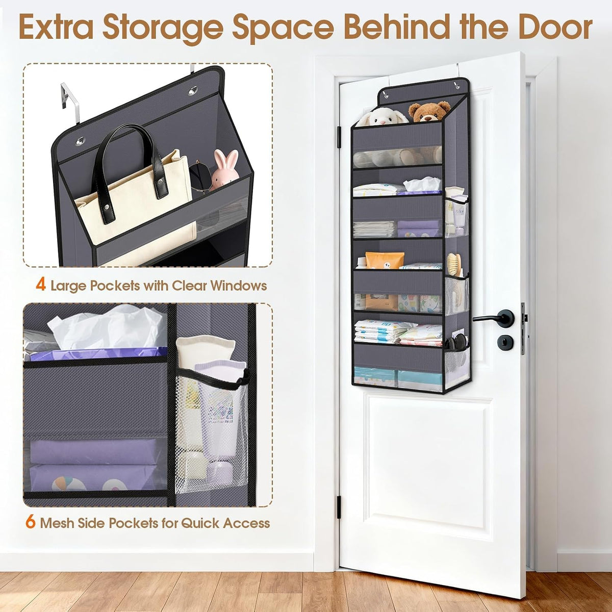 Over The Door Organizer Storage behind Door Hanging Organizer for Nursery