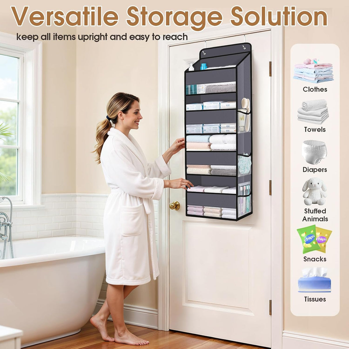 Over The Door Organizer Storage behind Door Hanging Organizer for Nursery