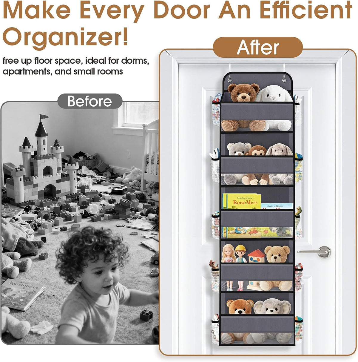 Over The Door Organizer Storage behind Door Hanging Organizer for Nursery