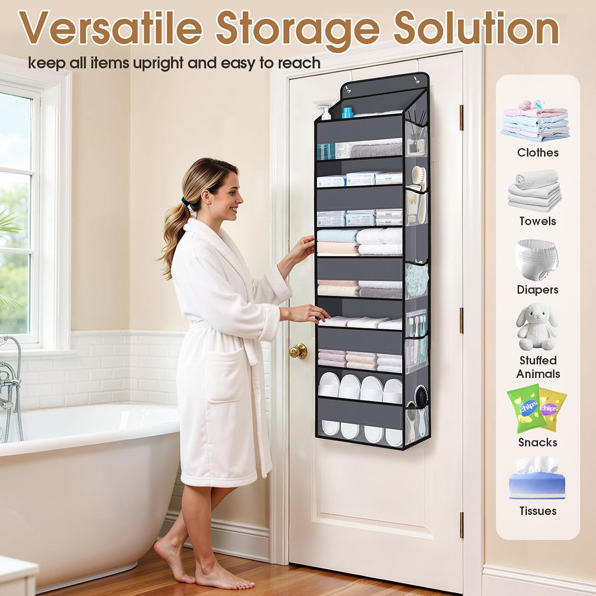 Over The Door Organizer Storage behind Door Hanging Organizer for Nursery