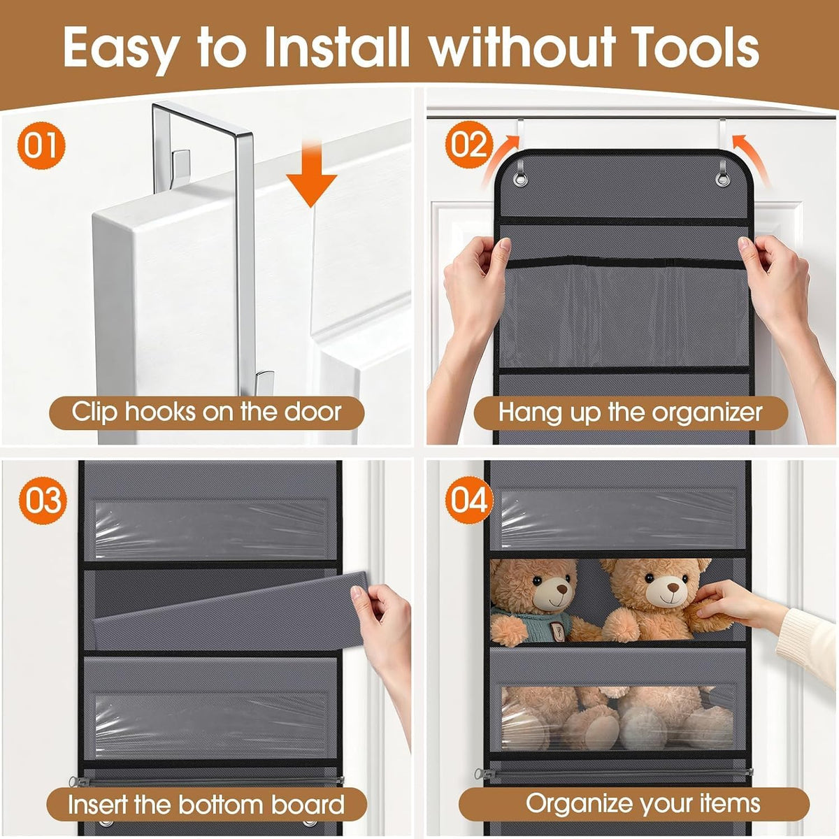 Over The Door Organizer Storage behind Door Hanging Organizer for Nursery