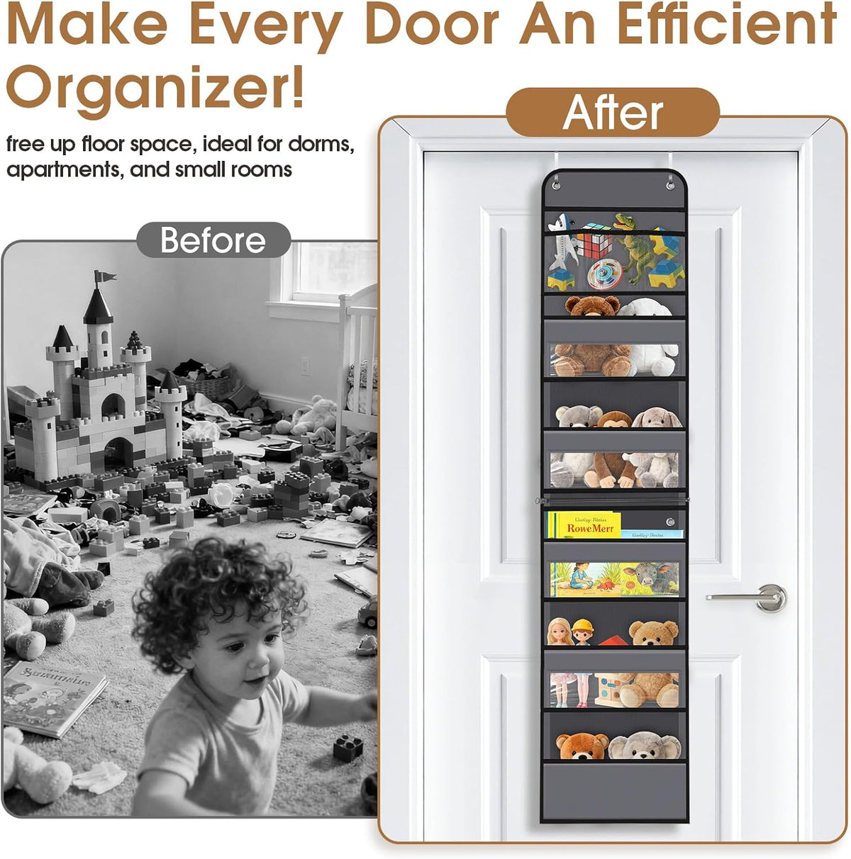 Over The Door Organizer Storage behind Door Hanging Organizer for Nursery