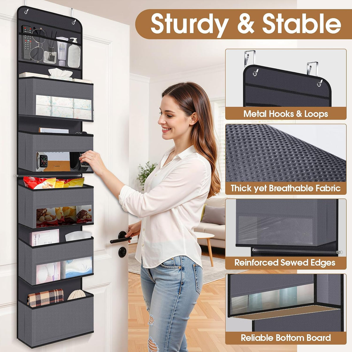 Over The Door Organizer Storage behind Door Hanging Organizer for Nursery