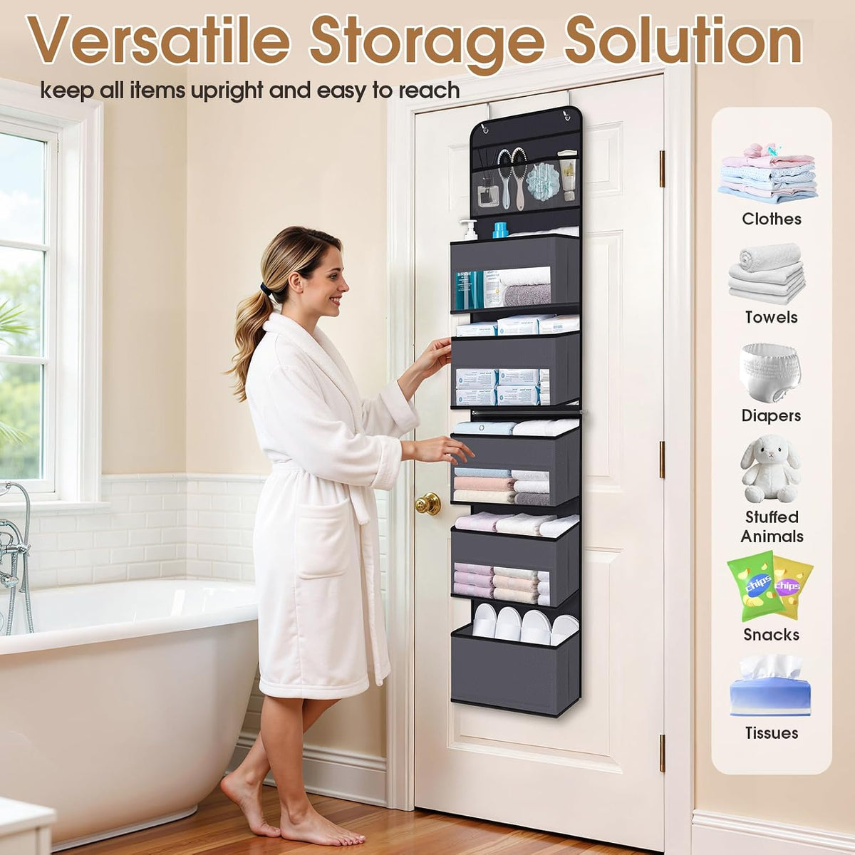 Over The Door Organizer Storage behind Door Hanging Organizer for Nursery