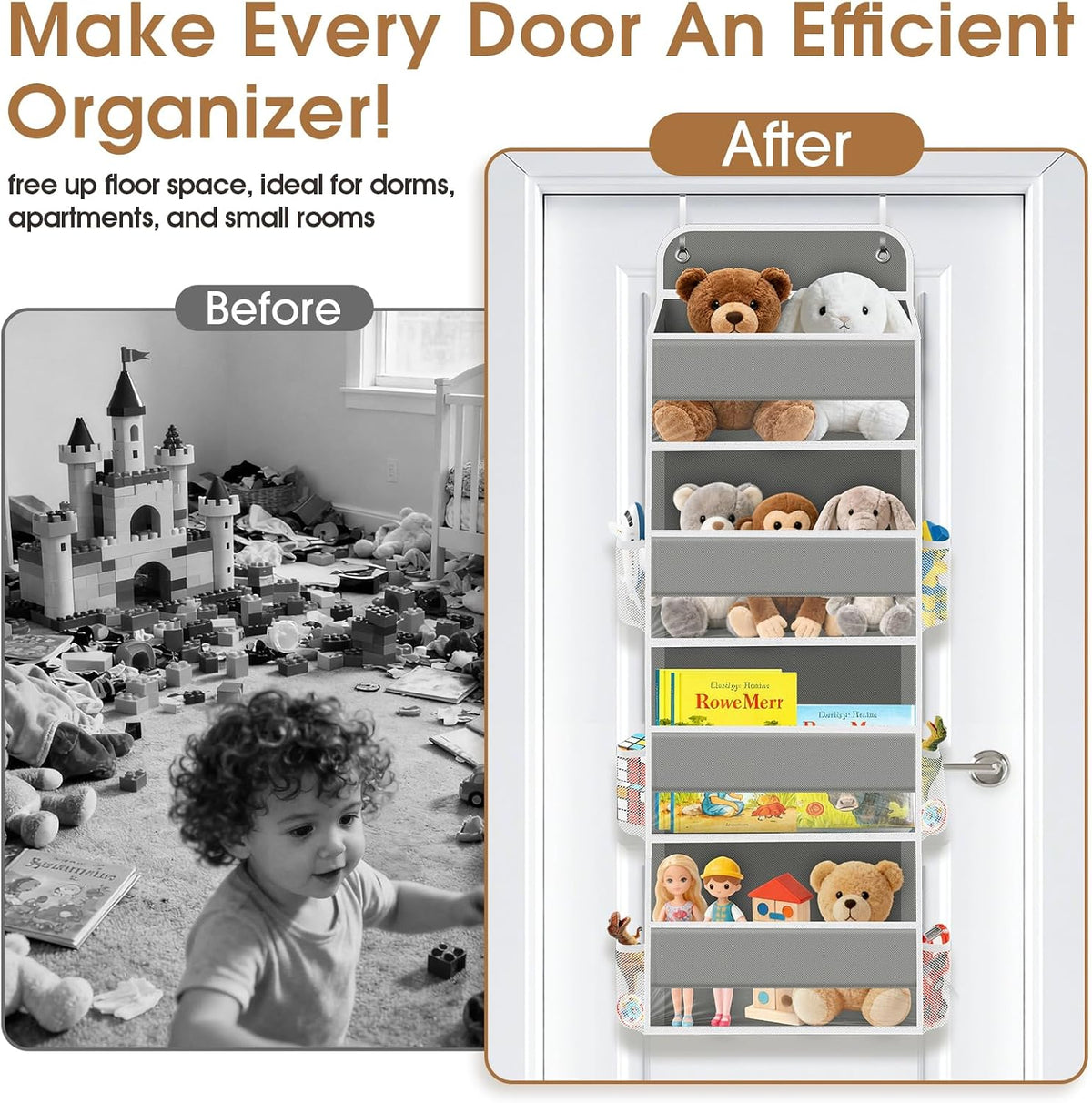 Over The Door Organizer Storage behind Door Hanging Organizer for Nursery