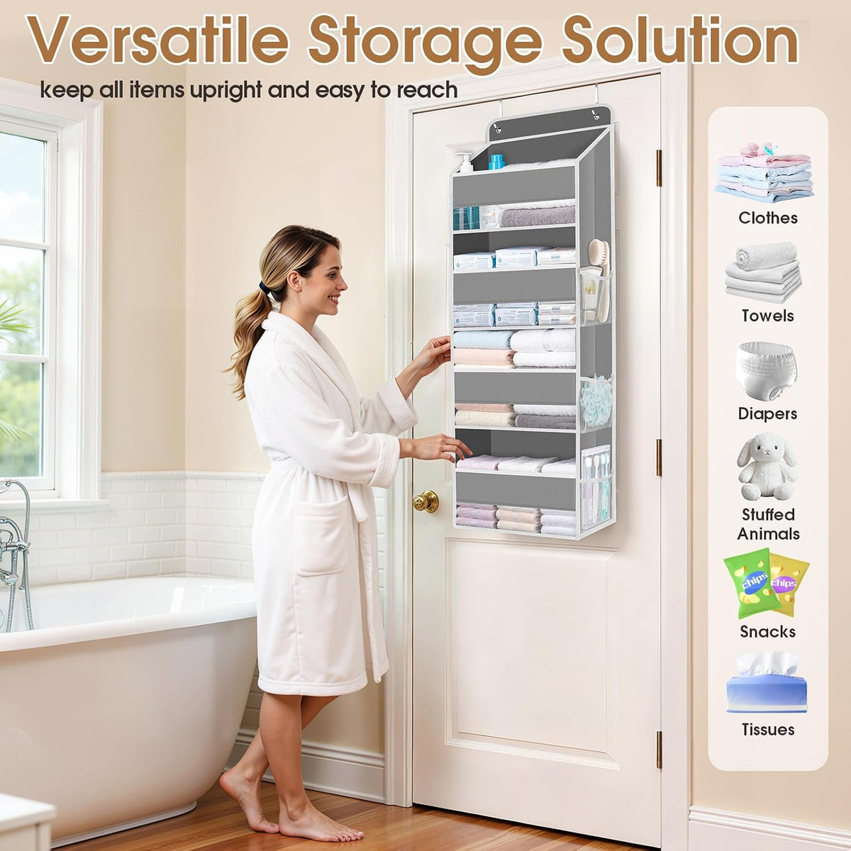 Over The Door Organizer Storage behind Door Hanging Organizer for Nursery