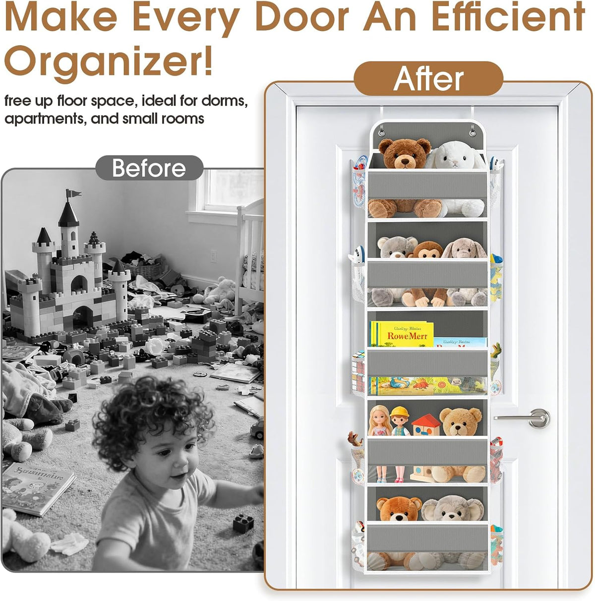 Over The Door Organizer Storage behind Door Hanging Organizer for Nursery