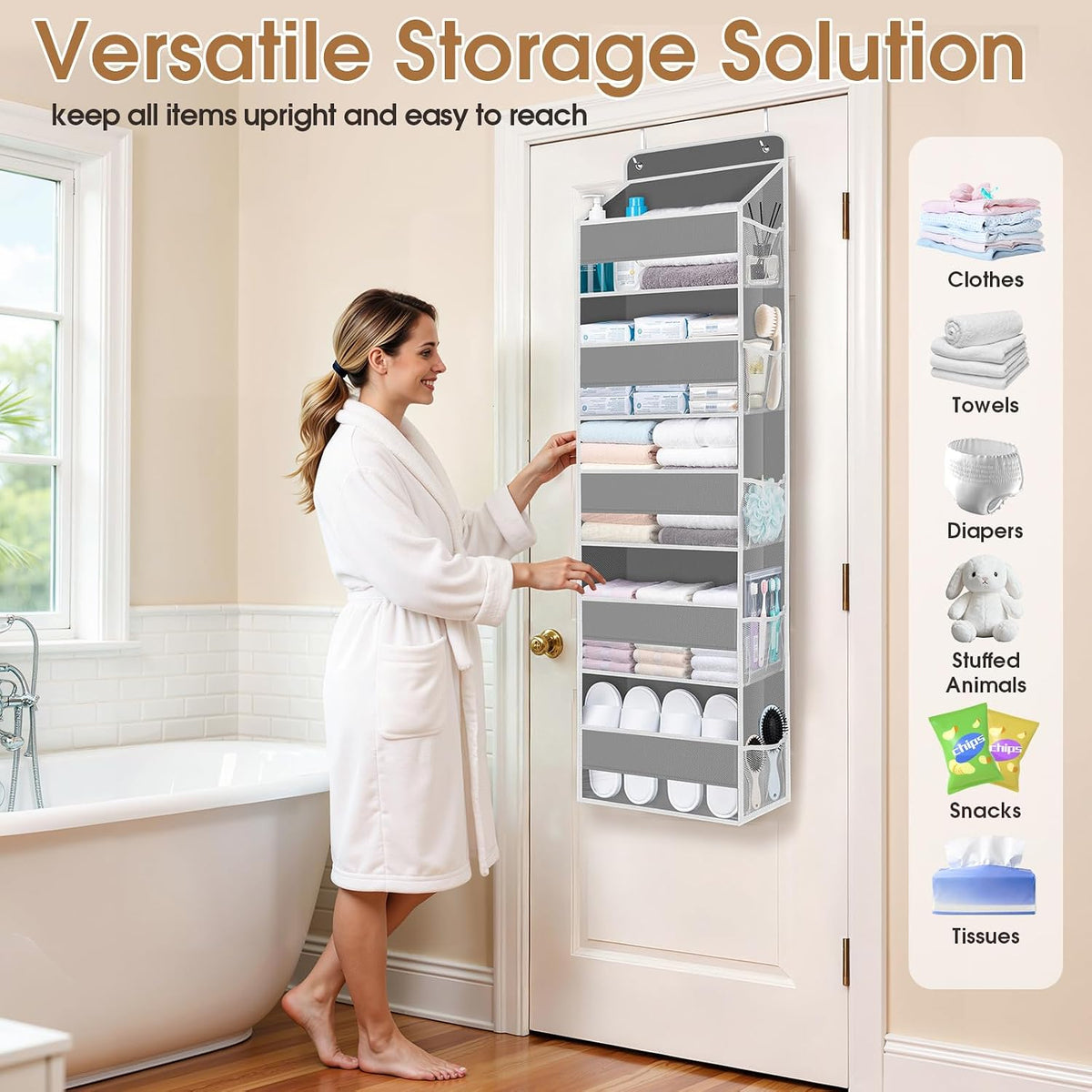 Over The Door Organizer Storage behind Door Hanging Organizer for Nursery