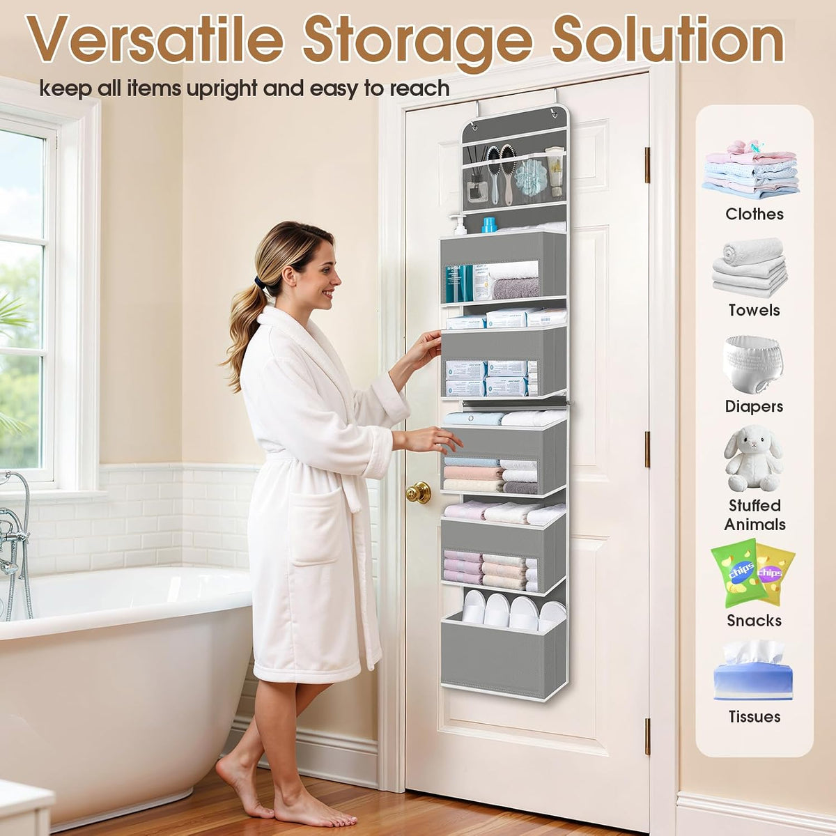 Over The Door Organizer Storage behind Door Hanging Organizer for Nursery