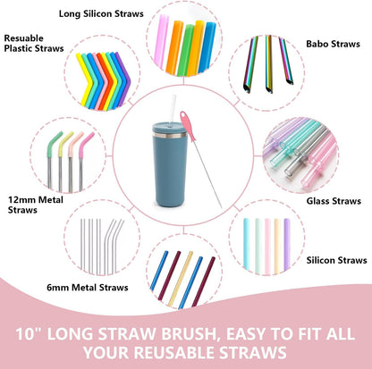 3 in 1 Silicone Bottle Brush Set, Baby Bottle Cleaning Kit with Nipple Brush & Straw Cleaner, BPA-Free Food-Grade Dishwasher Safe Travel Bottle Brush for Baby Bottles, Sippy Cups