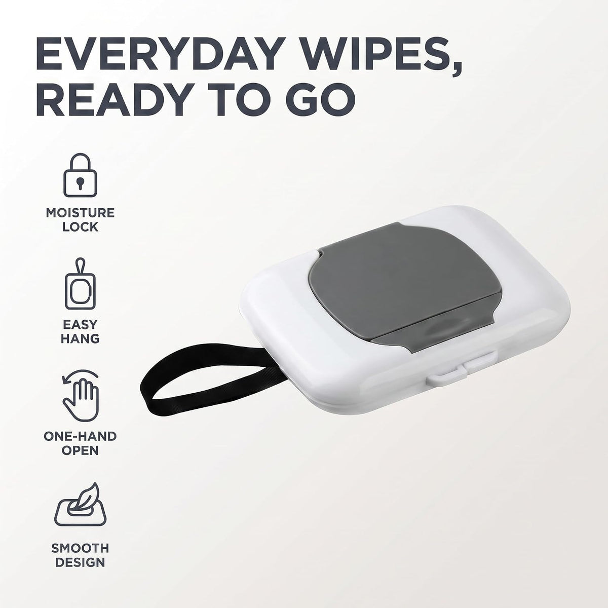 Gray Travel Wipe Holder, Wipes Dispenser, Travel Wipes Case, Reusable Wet Wipe Container Box Strollers Hanging Dispensers Refillable Wipe Case Safe Wet Storage Wipe Holders Wipes and Holders
