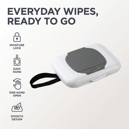 Gray Travel Wipe Holder, Wipes Dispenser, Travel Wipes Case, Reusable Wet Wipe Container Box Strollers Hanging Dispensers Refillable Wipe Case Safe Wet Storage Wipe Holders Wipes and Holders