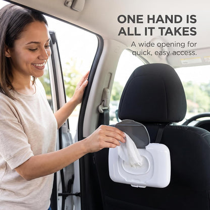 Gray Travel Wipe Holder, Wipes Dispenser, Travel Wipes Case, Reusable Wet Wipe Container Box Strollers Hanging Dispensers Refillable Wipe Case Safe Wet Storage Wipe Holders Wipes and Holders