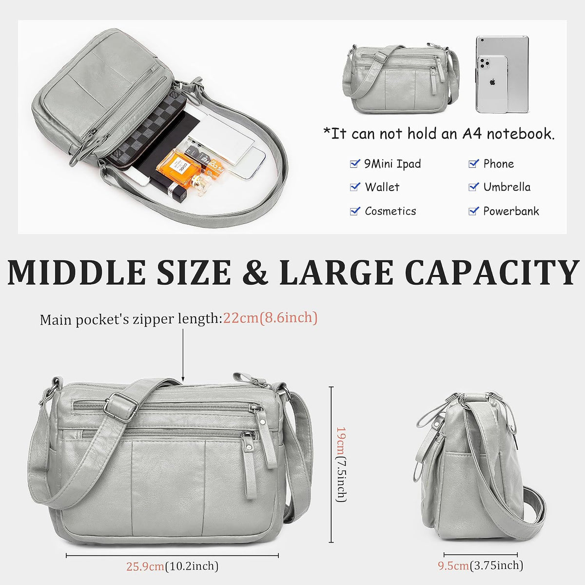 Purses for Women Soft PU Leather Shoulder Bag Ladies Crossbody Purse and handbags Lightweight Pocketbook