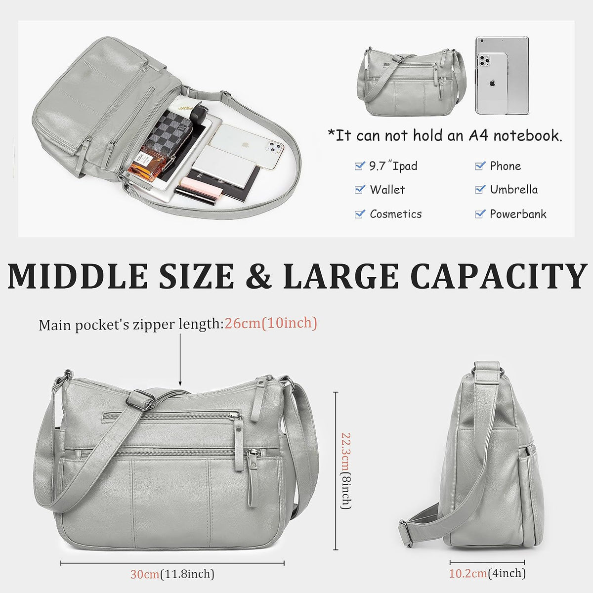 Purses for Women Soft PU Leather Shoulder Bag Ladies Crossbody Purse and handbags Lightweight Pocketbook