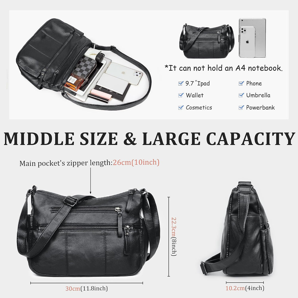 Purses for Women Soft PU Leather Shoulder Bag Ladies Crossbody Purse and handbags Lightweight Pocketbook