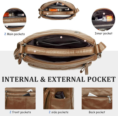 Purses for Women Soft PU Leather Shoulder Bag Ladies Crossbody Purse and handbags Lightweight Pocketbook
