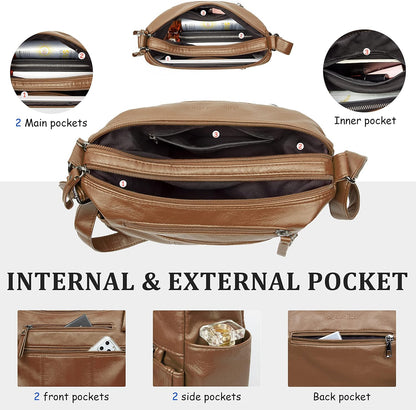 Purses for Women Soft PU Leather Shoulder Bag Ladies Crossbody Purse and handbags Lightweight Pocketbook