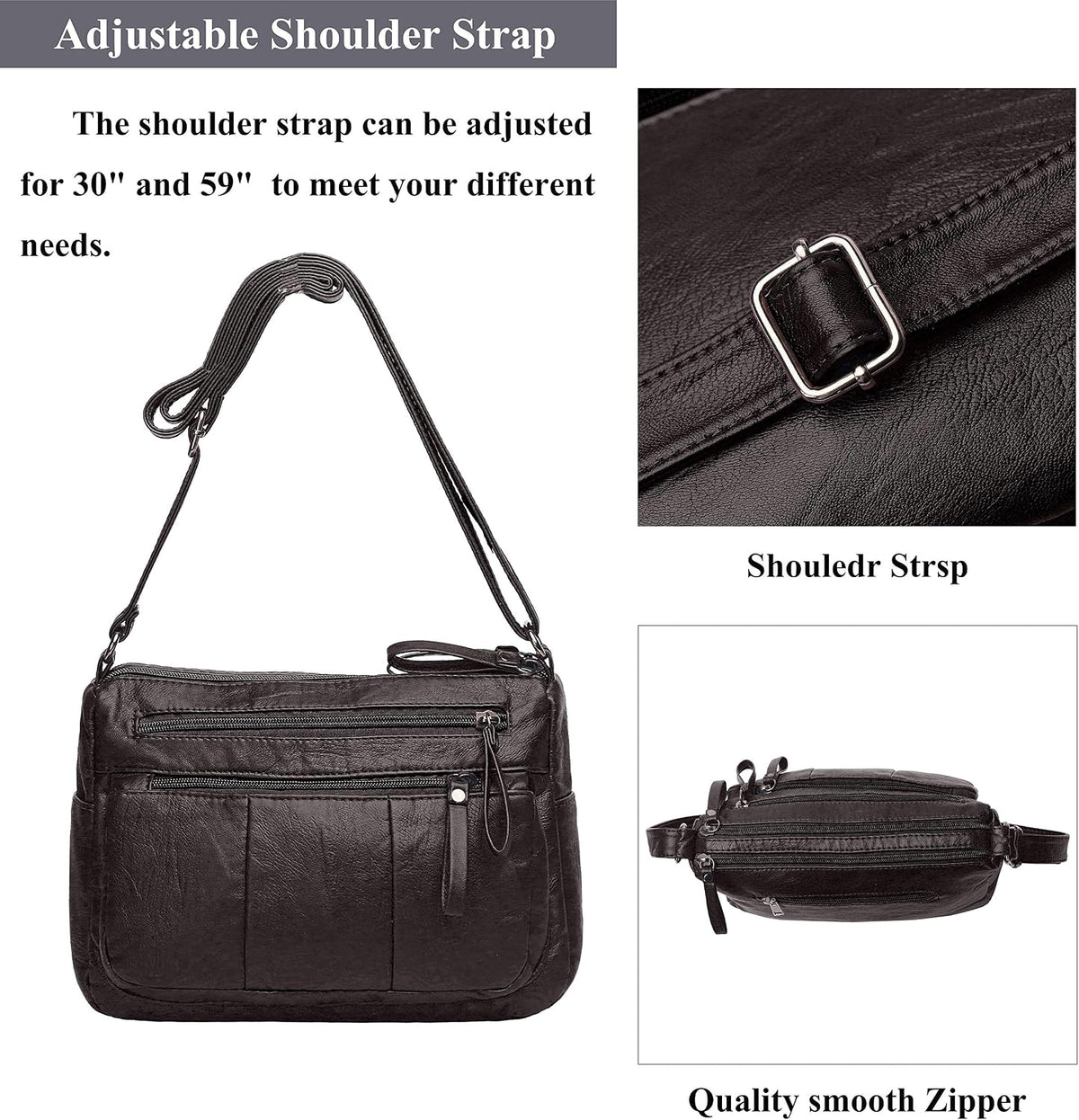 Purses for Women Soft PU Leather Shoulder Bag Ladies Crossbody Purse and handbags Lightweight Pocketbook