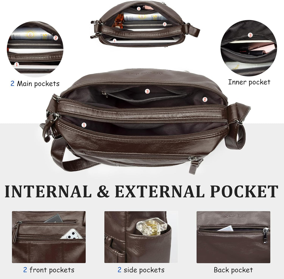 Purses for Women Soft PU Leather Shoulder Bag Ladies Crossbody Purse and handbags Lightweight Pocketbook