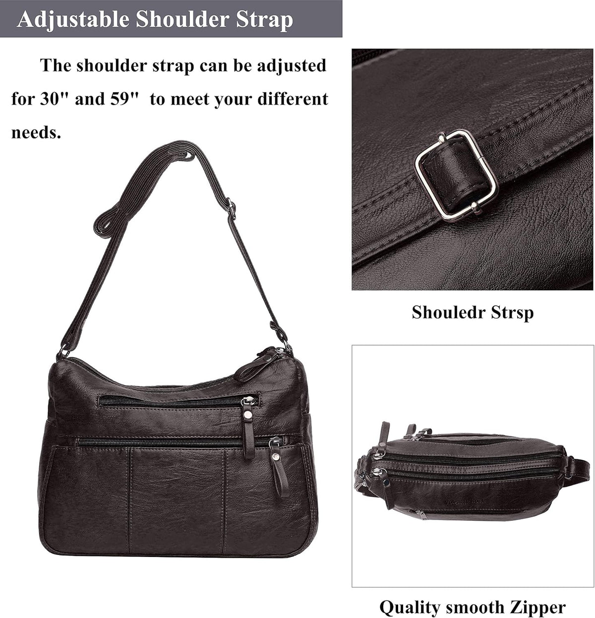 Purses for Women Soft PU Leather Shoulder Bag Ladies Crossbody Purse and handbags Lightweight Pocketbook