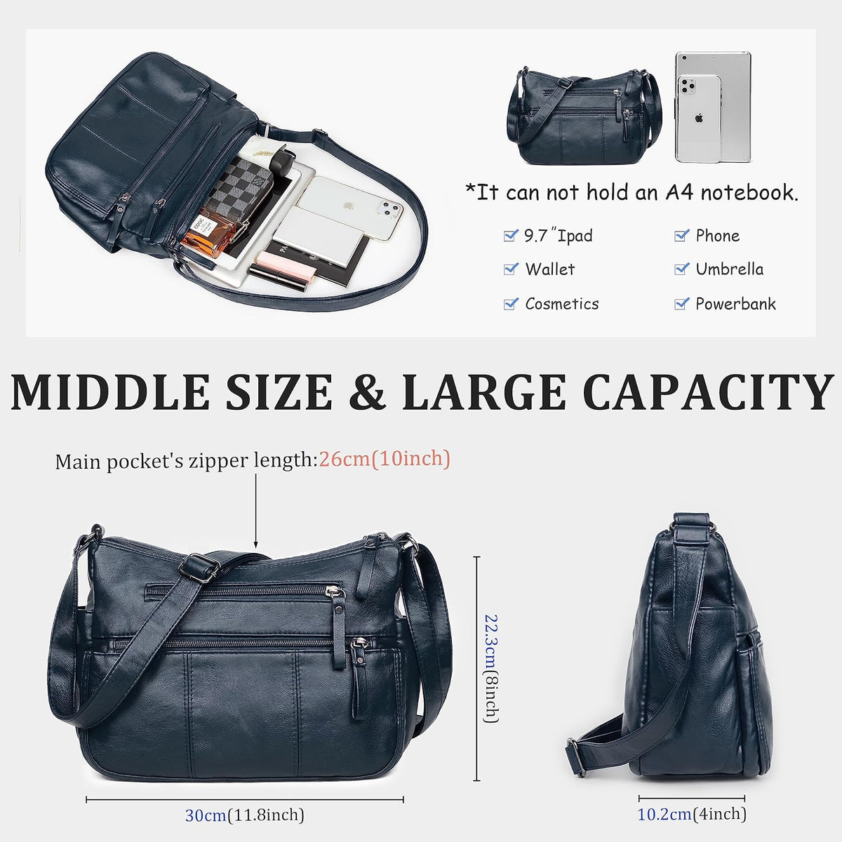Purses for Women Soft PU Leather Shoulder Bag Ladies Crossbody Purse and handbags Lightweight Pocketbook