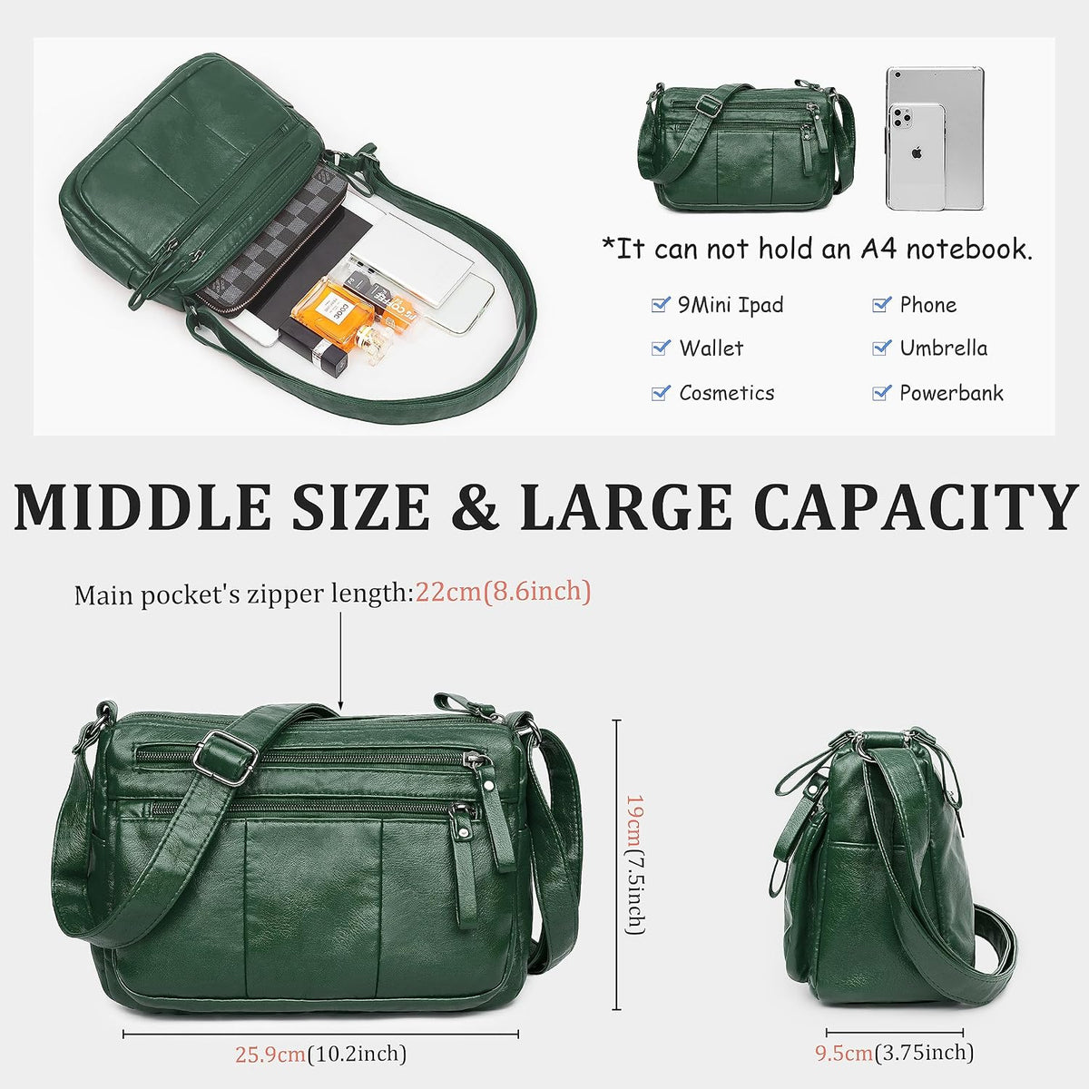 Purses for Women Soft PU Leather Shoulder Bag Ladies Crossbody Purse and handbags Lightweight Pocketbook