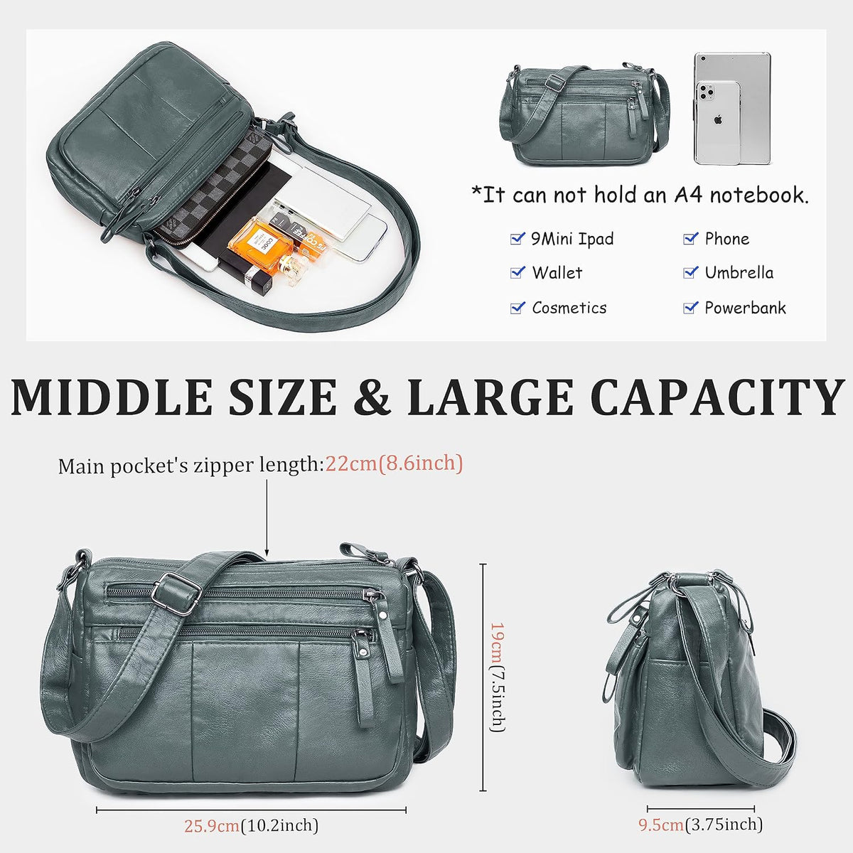 Purses for Women Soft PU Leather Shoulder Bag Ladies Crossbody Purse and handbags Lightweight Pocketbook