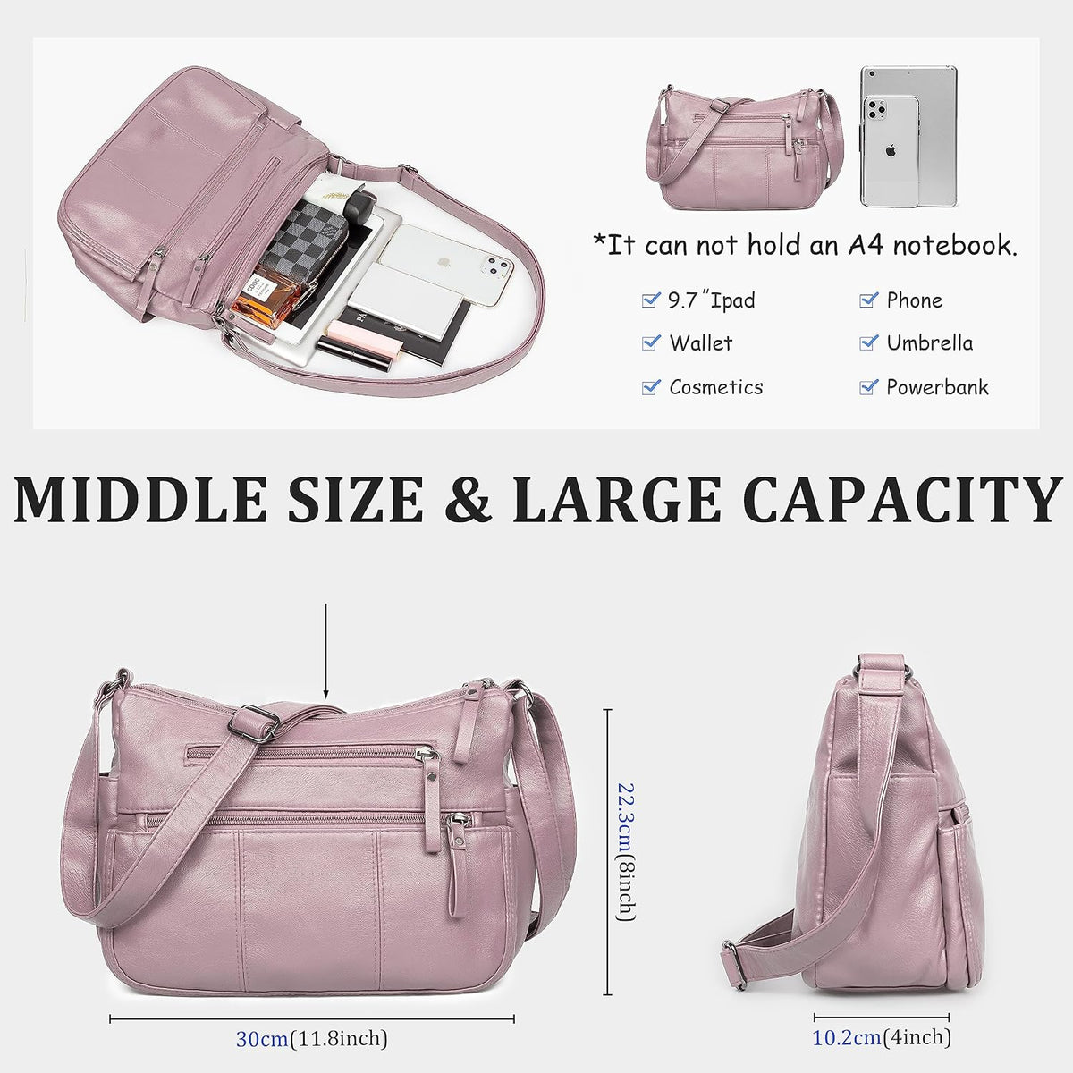 Purses for Women Soft PU Leather Shoulder Bag Ladies Crossbody Purse and handbags Lightweight Pocketbook