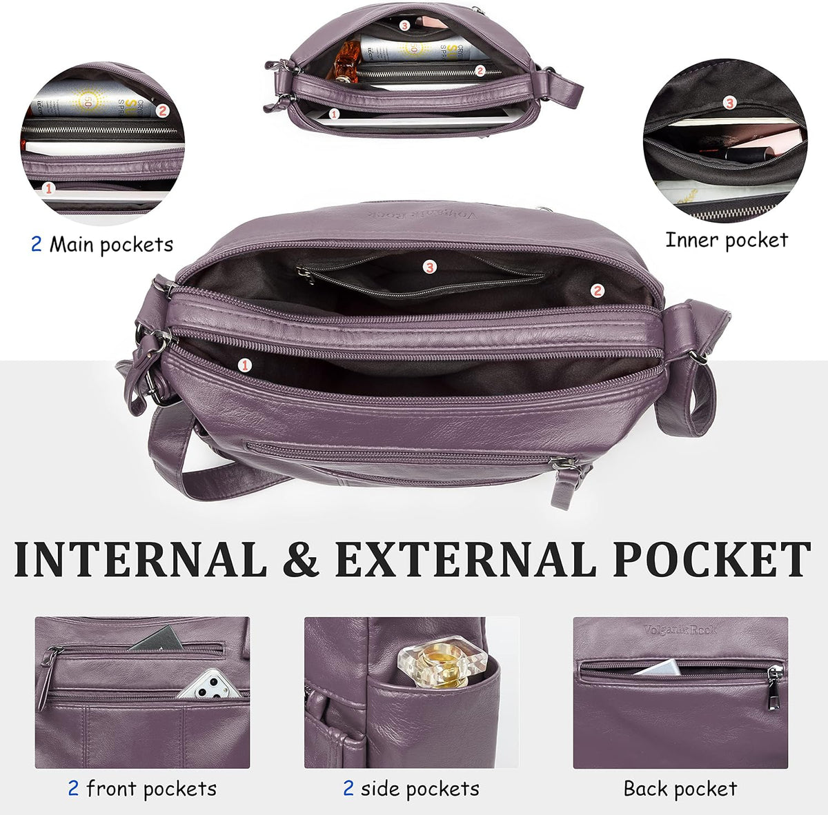 Purses for Women Soft PU Leather Shoulder Bag Ladies Crossbody Purse and handbags Lightweight Pocketbook