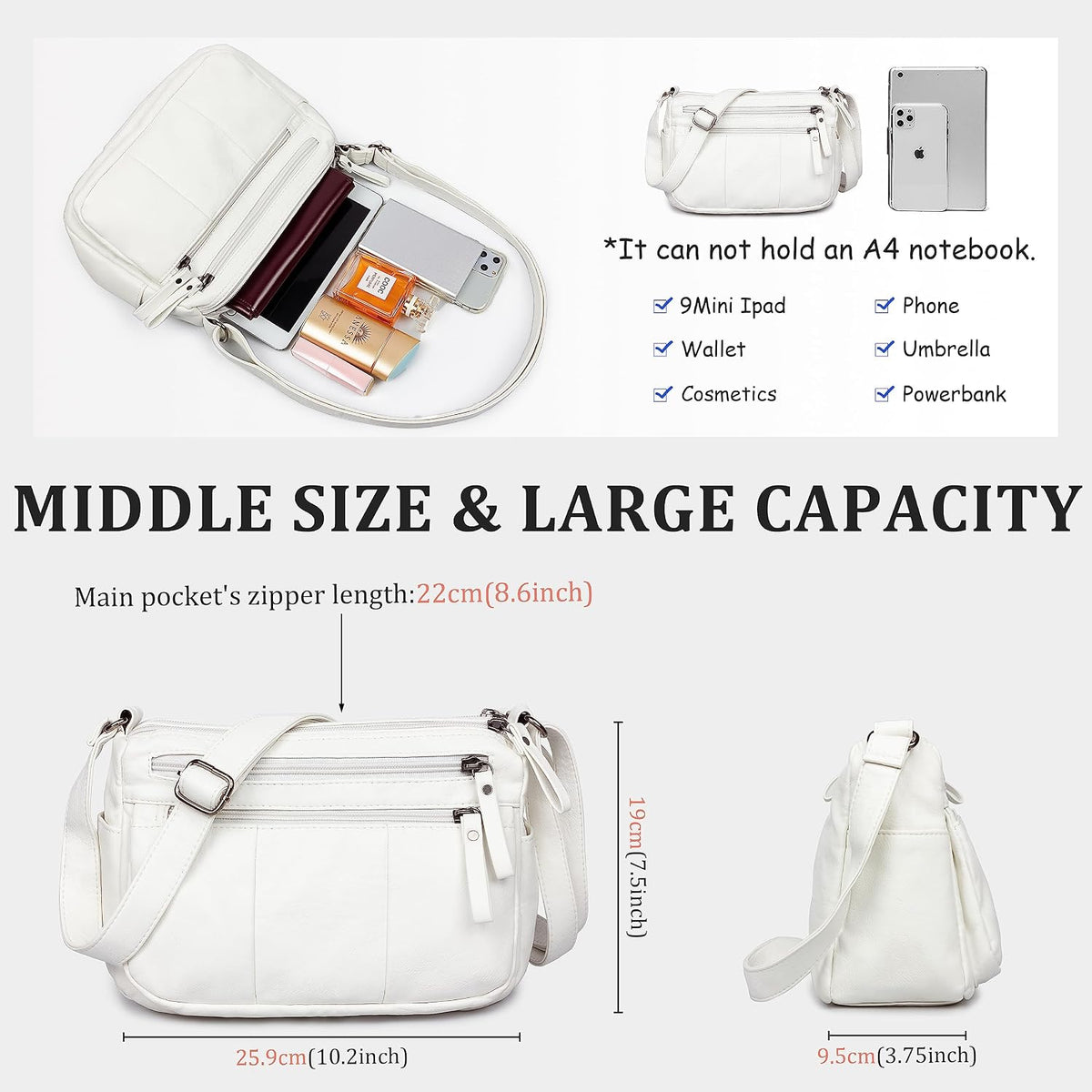Purses for Women Soft PU Leather Shoulder Bag Ladies Crossbody Purse and handbags Lightweight Pocketbook