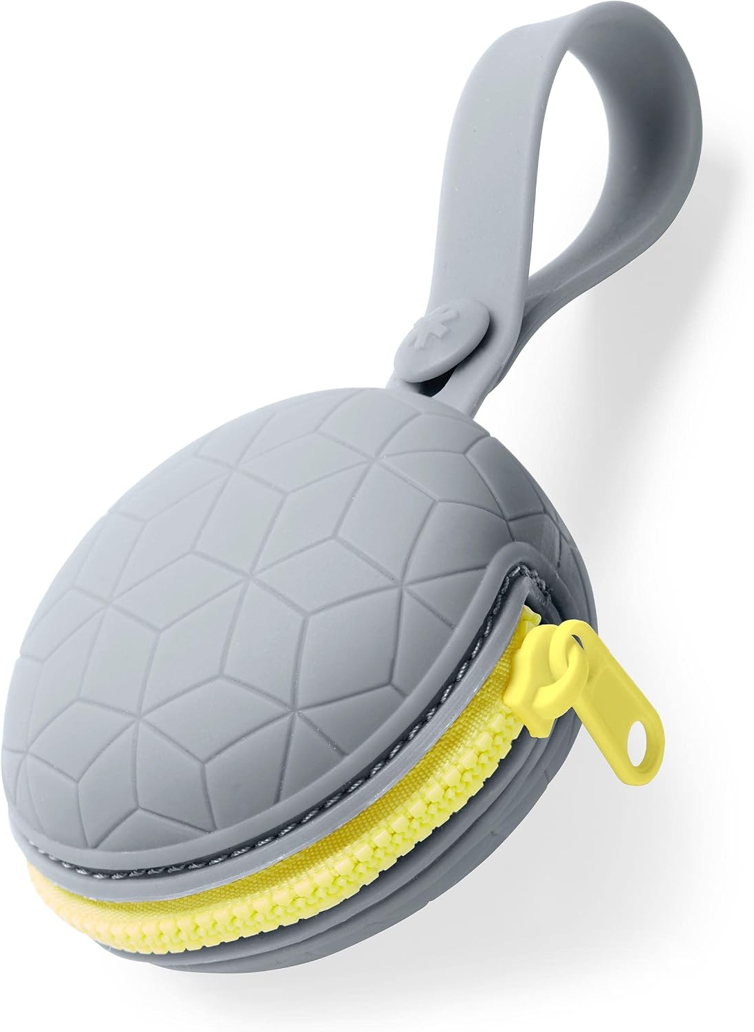 Baby Silicone Pacifier Holder Case with Easy-Access Opening and Strap, Fits 2 Pacifiers, Oat
