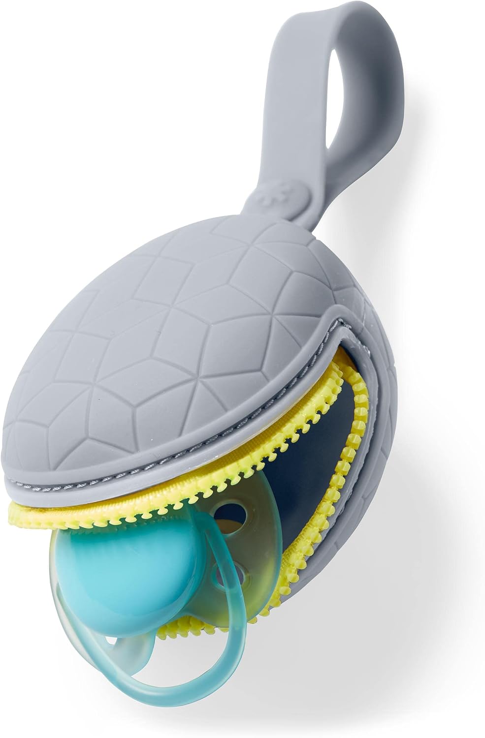 Baby Silicone Pacifier Holder Case with Easy-Access Opening and Strap, Fits 2 Pacifiers, Oat
