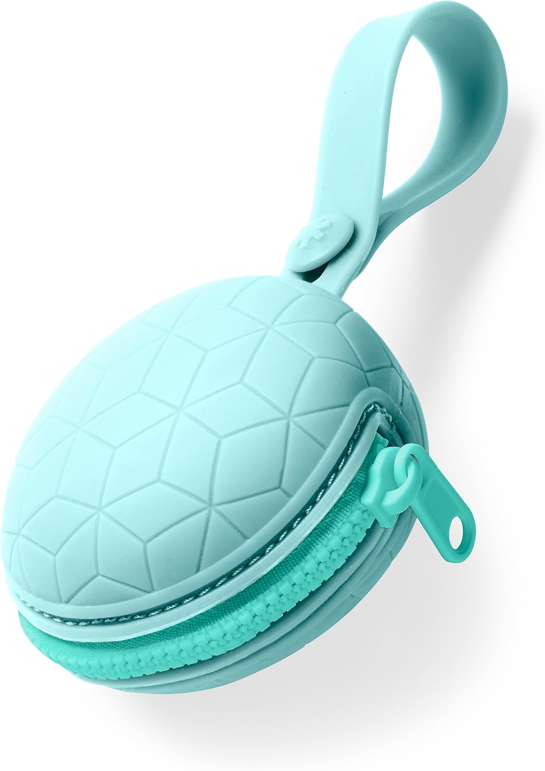 Baby Silicone Pacifier Holder Case with Easy-Access Opening and Strap, Fits 2 Pacifiers, Oat