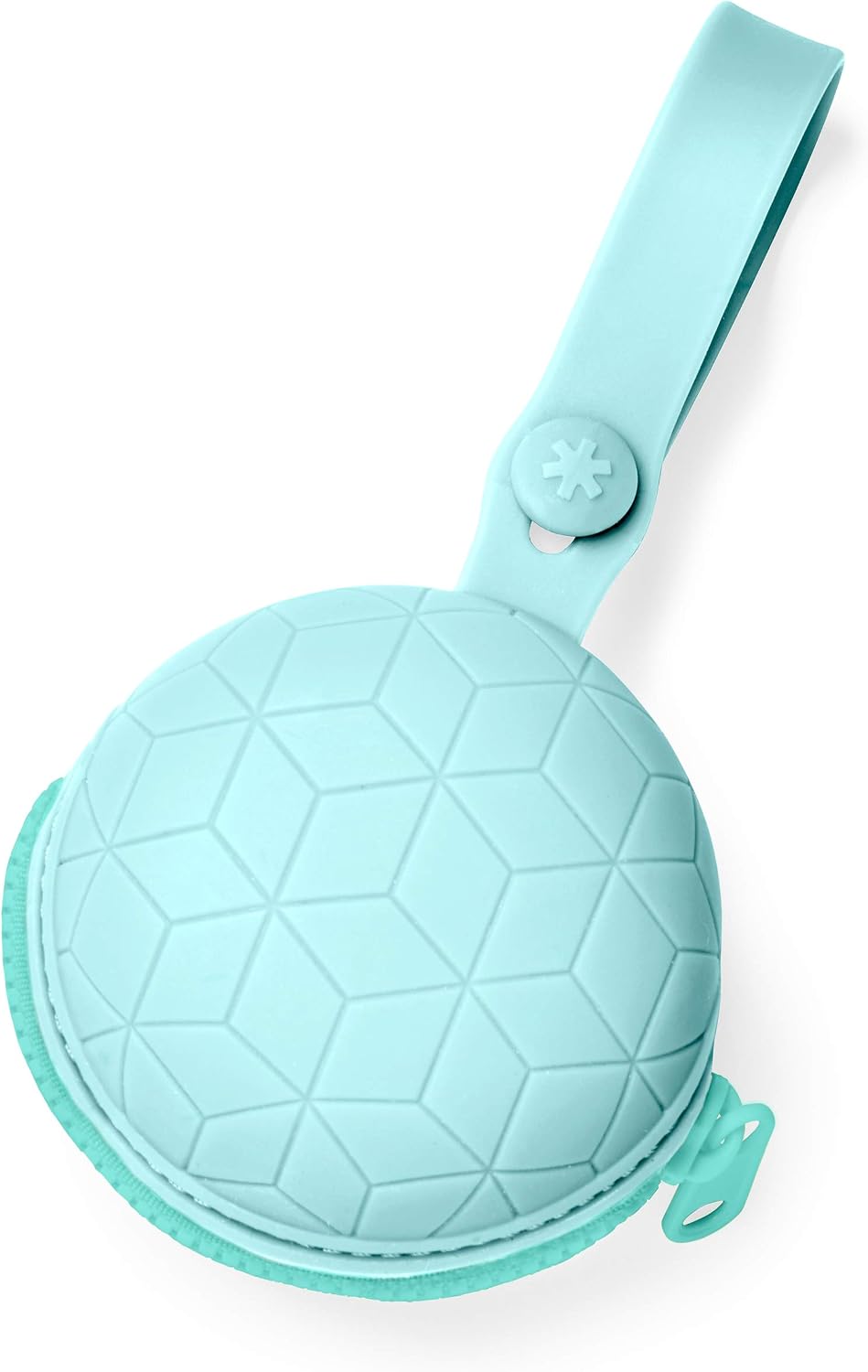 Baby Silicone Pacifier Holder Case with Easy-Access Opening and Strap, Fits 2 Pacifiers, Oat