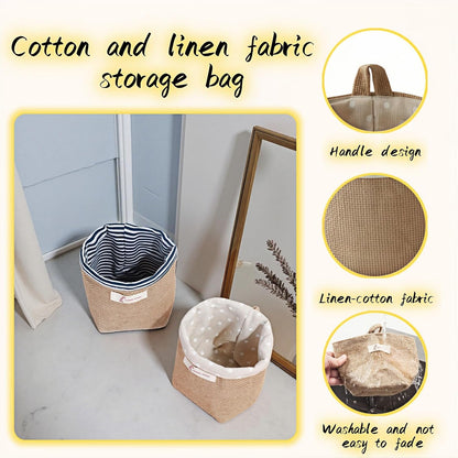 Machine Washable Hemp Cotton Hanging Organizer for Door, Wall & Bedside. Space Saving Storage Pockets, Heavy Duty 15lb Anti-Slip Design for Home & Office (White dot)