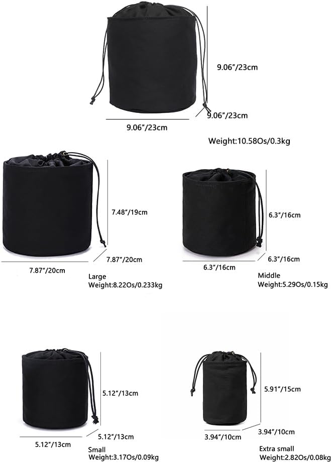 Tall Purse Organizer Insert Womens Canvas Round Handbag Organizer Storage,Handbag Purse Organizer Round Cosmetic Pouch Bag Bucket Makeup Bag