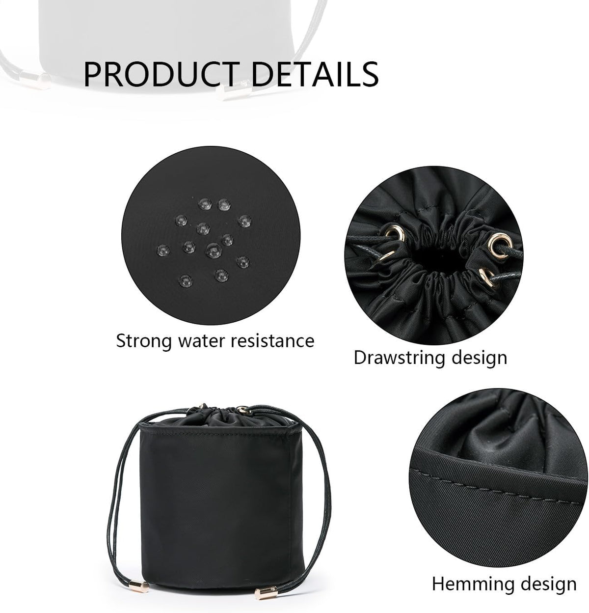 Tall Purse Organizer Insert Womens Canvas Round Handbag Organizer Storage,Handbag Purse Organizer Round Cosmetic Pouch Bag Bucket Makeup Bag