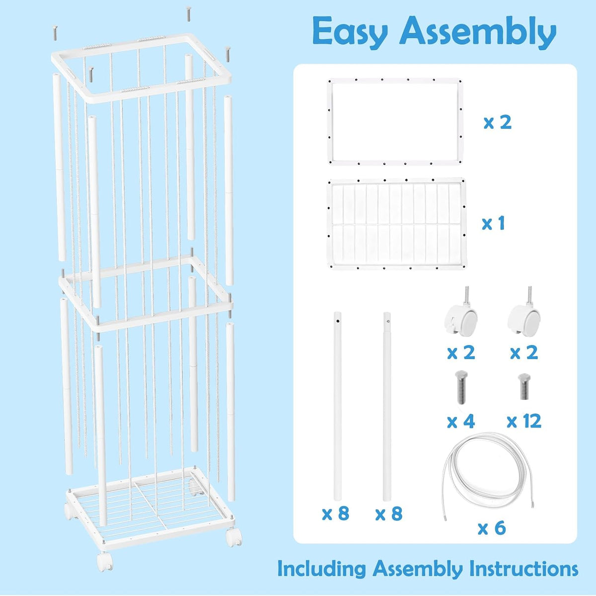 Stuffed Animal Storage Zoo Metal Toy Organizer 61x23.6x16.5in with Wheels