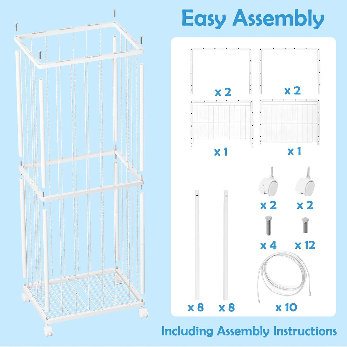Stuffed Animal Storage Zoo Metal Toy Organizer 61x23.6x16.5in with Wheels